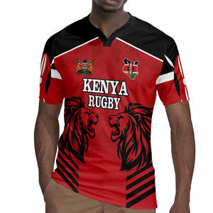 Custom Afro Kenya Rugby Rugby Jersey African Lion Head