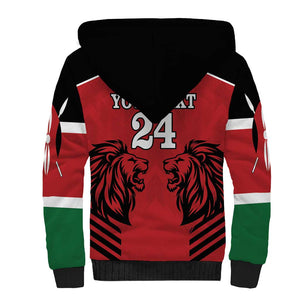 Custom Afro Kenya Rugby Sherpa Hoodie African Lion Head