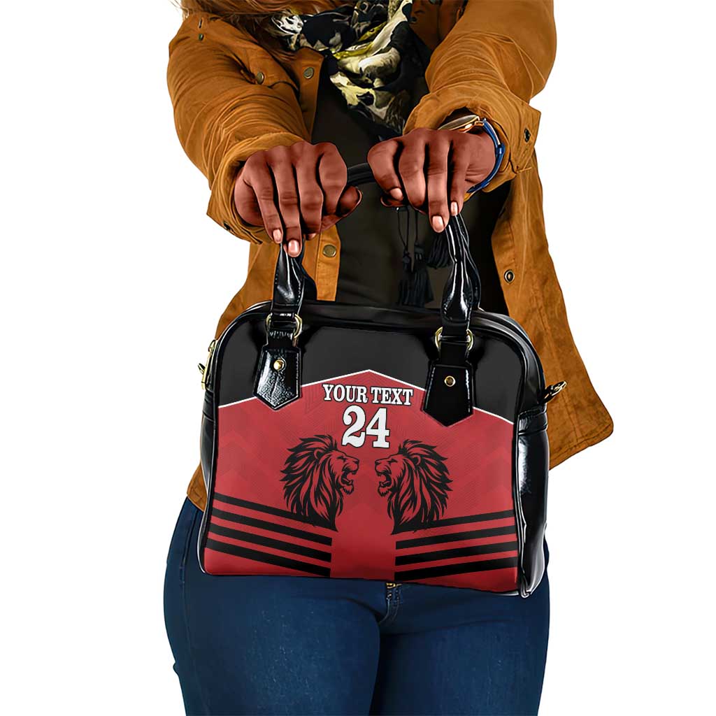 Custom Afro Kenya Rugby Shoulder Handbag African Lion Head