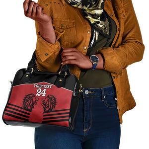 Custom Afro Kenya Rugby Shoulder Handbag African Lion Head