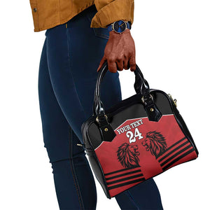 Custom Afro Kenya Rugby Shoulder Handbag African Lion Head