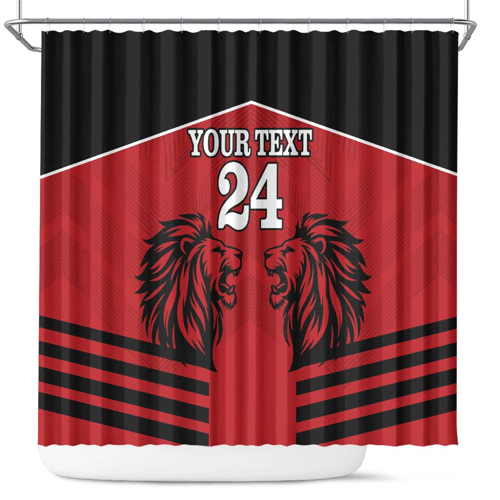 Custom Afro Kenya Rugby Shower Curtain African Lion Head