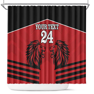 Custom Afro Kenya Rugby Shower Curtain African Lion Head