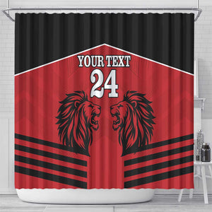 Custom Afro Kenya Rugby Shower Curtain African Lion Head