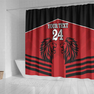 Custom Afro Kenya Rugby Shower Curtain African Lion Head