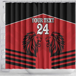 Custom Afro Kenya Rugby Shower Curtain African Lion Head