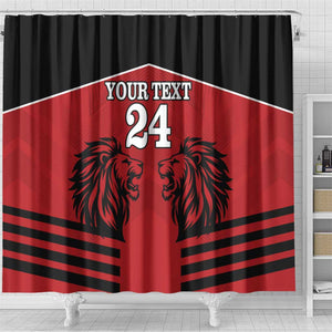 Custom Afro Kenya Rugby Shower Curtain African Lion Head