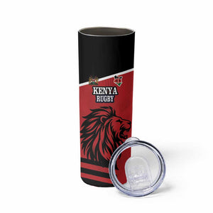 Custom Afro Kenya Rugby Skinny Tumbler African Lion Head