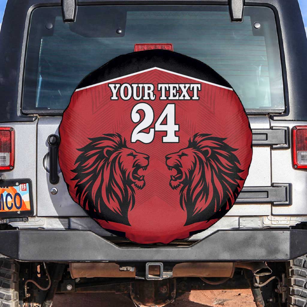 Custom Afro Kenya Rugby Spare Tire Cover African Lion Head