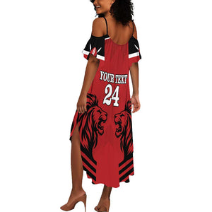 Custom Afro Kenya Rugby Summer Maxi Dress African Lion Head