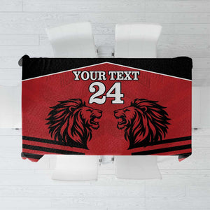 Custom Afro Kenya Rugby Tablecloth African Lion Head