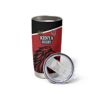 Custom Afro Kenya Rugby Tumbler Cup African Lion Head