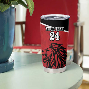 Custom Afro Kenya Rugby Tumbler Cup African Lion Head