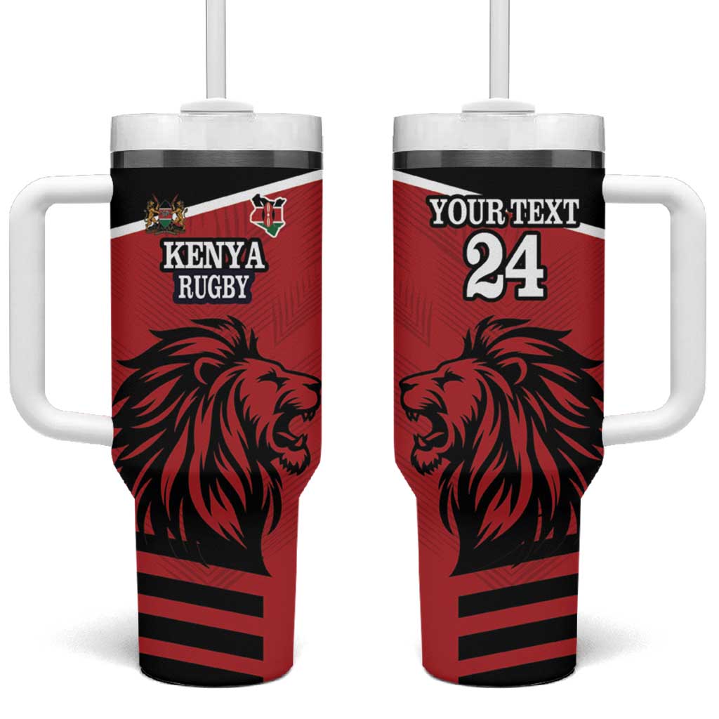 Custom Afro Kenya Rugby Tumbler With Handle African Lion Head