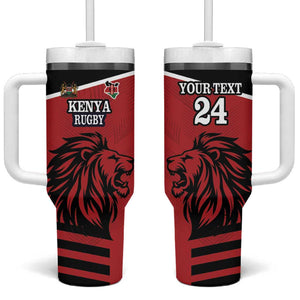 Custom Afro Kenya Rugby Tumbler With Handle African Lion Head