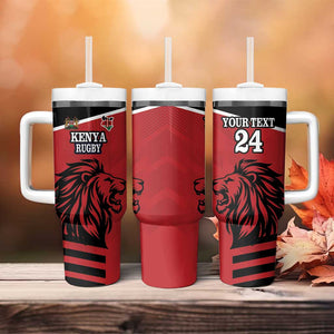 Custom Afro Kenya Rugby Tumbler With Handle African Lion Head