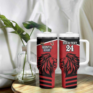 Custom Afro Kenya Rugby Tumbler With Handle African Lion Head