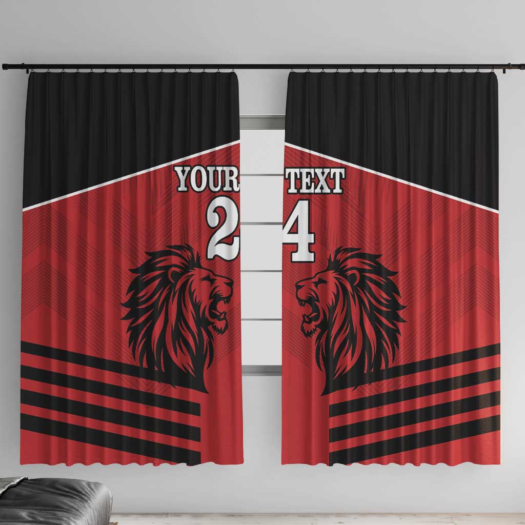 Custom Afro Kenya Rugby Window Curtain African Lion Head