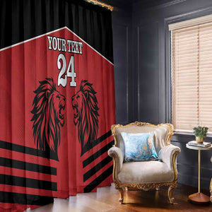 Custom Afro Kenya Rugby Window Curtain African Lion Head