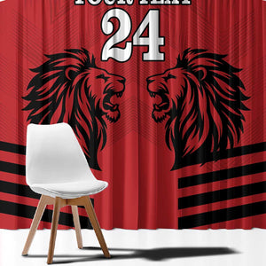 Custom Afro Kenya Rugby Window Curtain African Lion Head