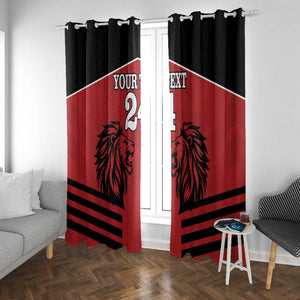 Custom Afro Kenya Rugby Window Curtain African Lion Head