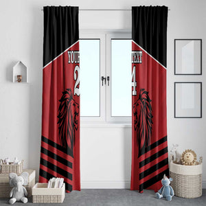 Custom Afro Kenya Rugby Window Curtain African Lion Head