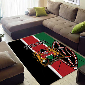 Personalized Jamhuri Day Area Rug Kenya Map With African Shield