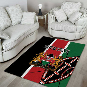 Personalized Jamhuri Day Area Rug Kenya Map With African Shield