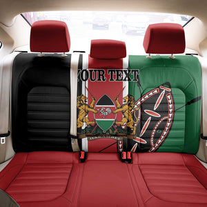 Personalized Jamhuri Day Back Car Seat Cover Kenya Map With African Shield