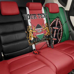 Personalized Jamhuri Day Back Car Seat Cover Kenya Map With African Shield