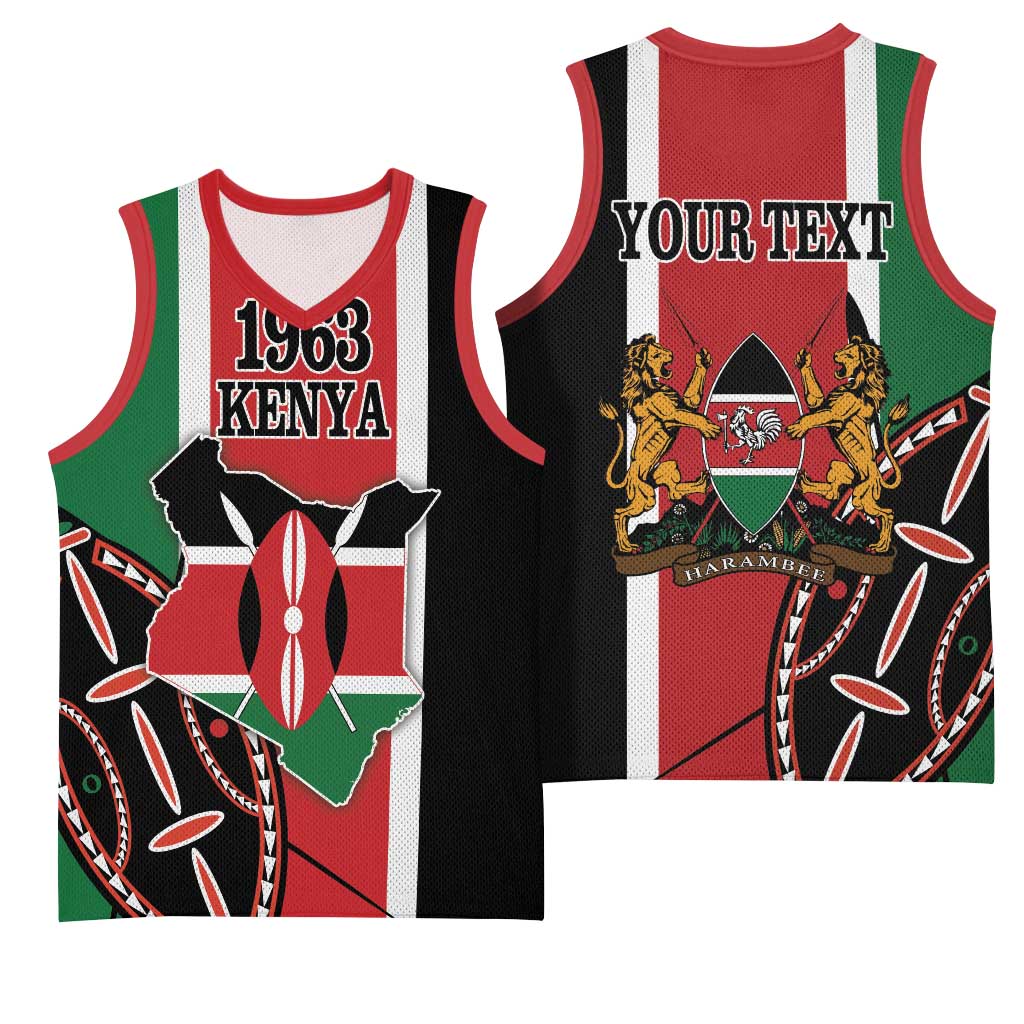 Personalized Jamhuri Day Basketball Jersey Kenya Map With African Shield LT18