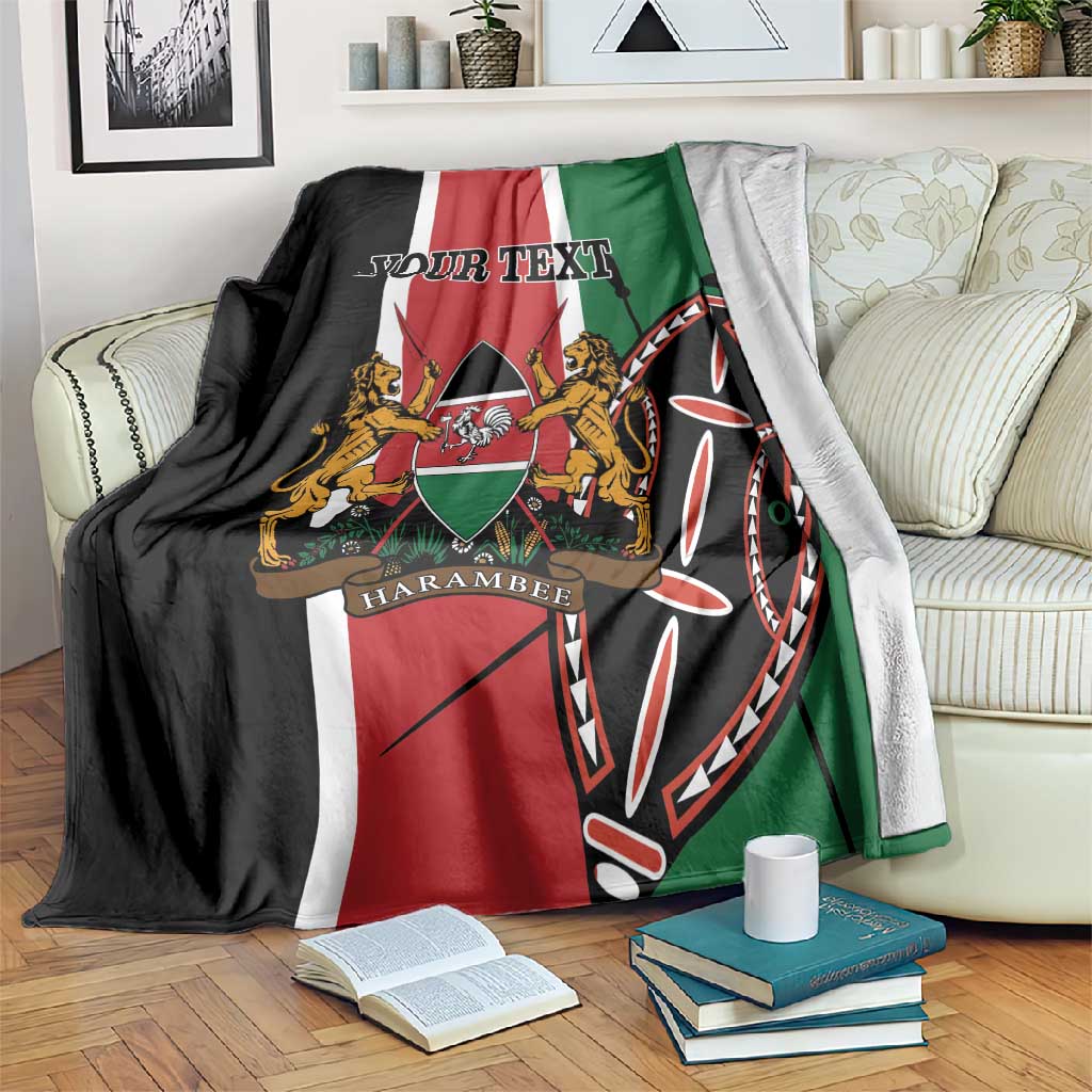 Personalized Jamhuri Day Blanket Kenya Map With African Shield