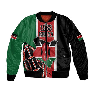 Personalized Jamhuri Day Bomber Jacket Kenya Map With African Shield