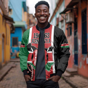 Personalized Jamhuri Day Bomber Jacket Kenya Map With African Shield