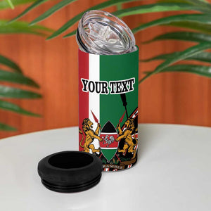 Personalized Jamhuri Day 4 in 1 Can Cooler Tumbler Kenya Map With African Shield