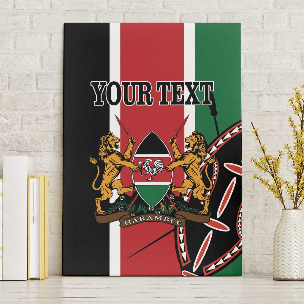 Personalized Jamhuri Day Canvas Wall Art Kenya Map With African Shield