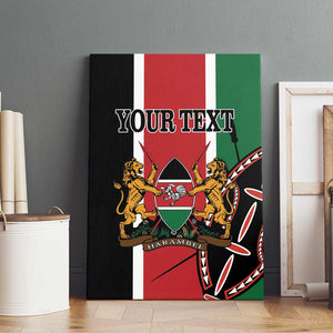 Personalized Jamhuri Day Canvas Wall Art Kenya Map With African Shield