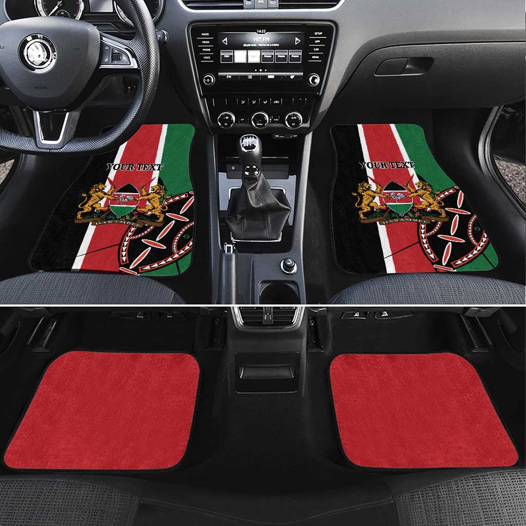 Personalized Jamhuri Day Car Mats Kenya Map With African Shield