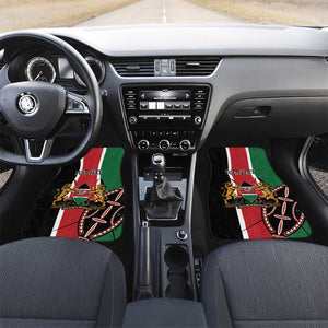 Personalized Jamhuri Day Car Mats Kenya Map With African Shield