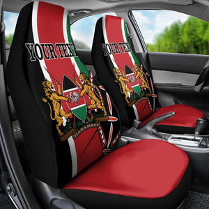 Personalized Jamhuri Day Car Seat Cover Kenya Map With African Shield