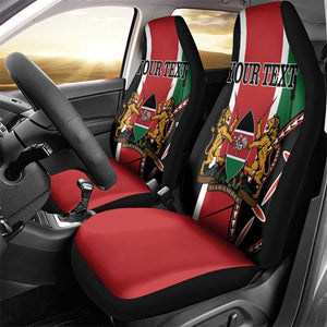 Personalized Jamhuri Day Car Seat Cover Kenya Map With African Shield