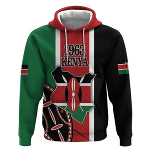 Personalized Jamhuri Day Hoodie Kenya Map With African Shield