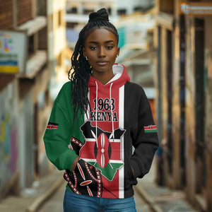 Personalized Jamhuri Day Hoodie Kenya Map With African Shield