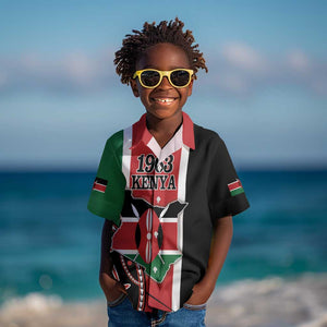 Personalized Jamhuri Day Kid Hawaiian Shirt Kenya Map With African Shield