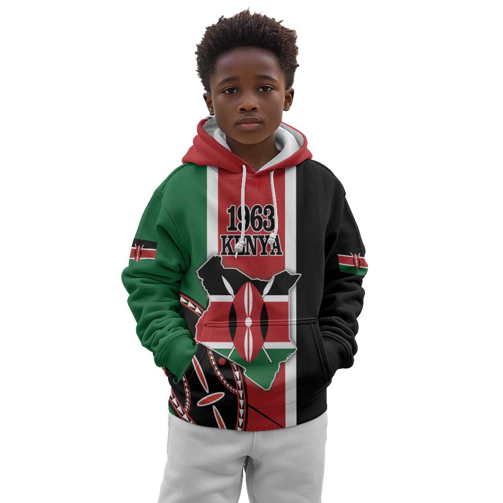 Personalized Jamhuri Day Kid Hoodie Kenya Map With African Shield