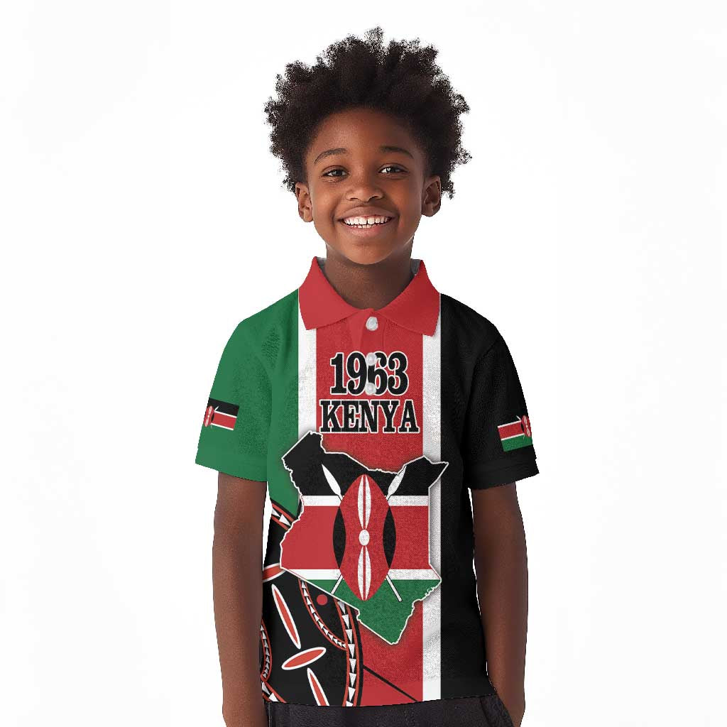 Personalized Jamhuri Day Kid Polo Shirt Kenya Map With African Shield