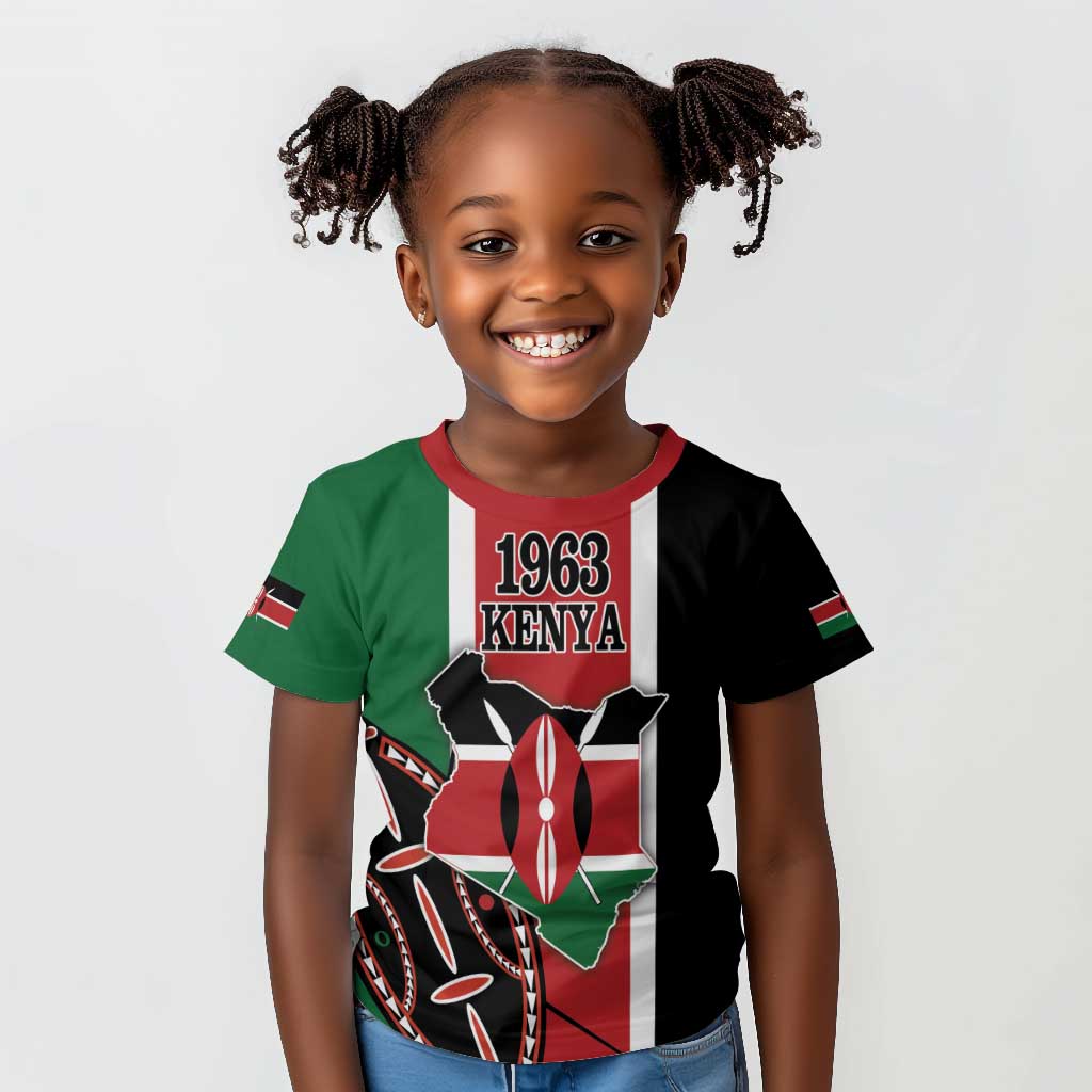 Personalized Jamhuri Day Kid T shirt Kenya Map With African Shield