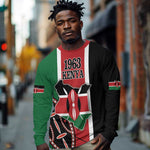 Personalized Jamhuri Day Long Sleeve Shirt Kenya Map With African Shield
