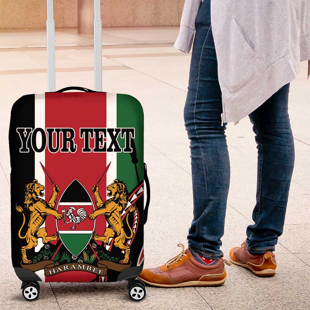 Personalized Jamhuri Day Luggage Cover Kenya Map With African Shield