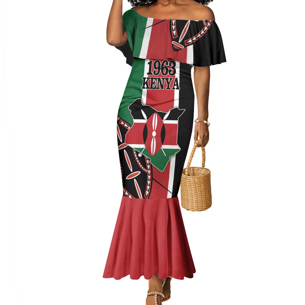 Personalized Jamhuri Day Mermaid Dress Kenya Map With African Shield